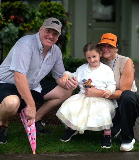 Eddie Urquhart, Alana Hurov and their daughter Katherine